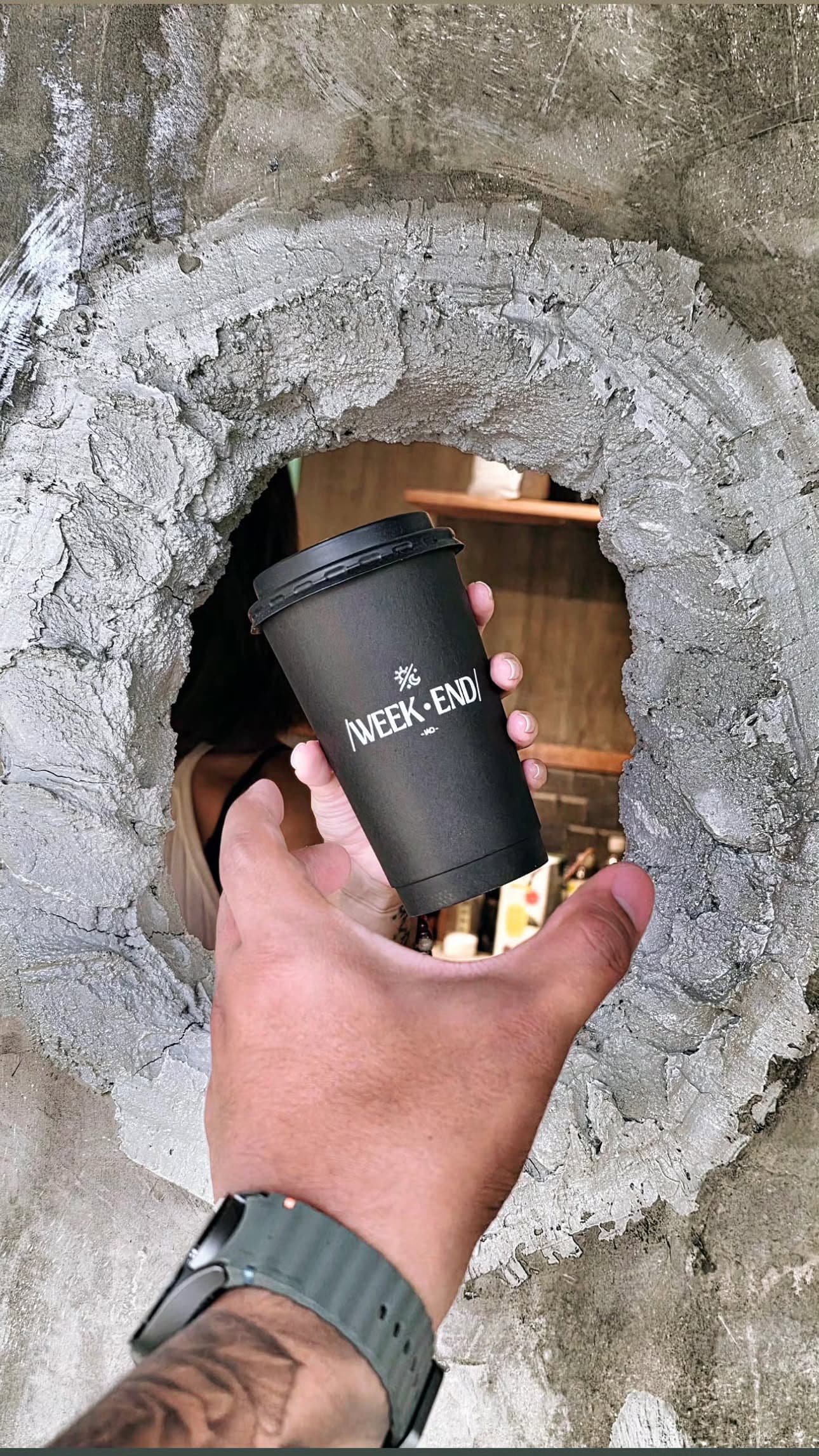 Weekend branded coffee cup